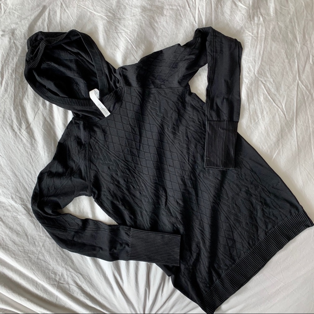 Lululemon Black Long Sleeve Hoodie Shirt, Sz. 8